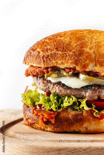 fresh tasty burger isolated on white background © Kamil
