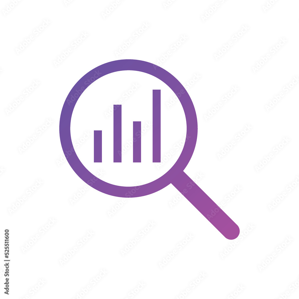 market research icon vector illustration. Market Analysis icon. Used for SEO or website gradient color market research icon vector illustration. Market Analysis icon. Used for SEO or website gradient color