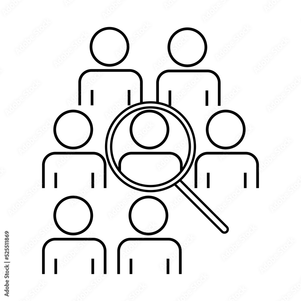 Human search loupe and group of people sign eps ten Human search loupe and group of people sign eps ten