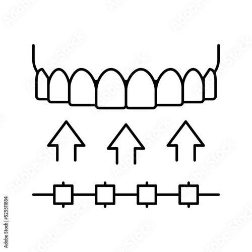 braces dental care line icon vector illustration