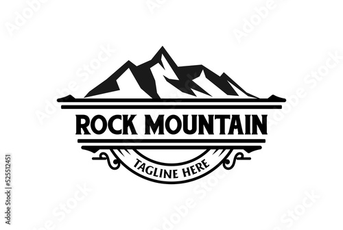 Vintage Rocky or Iceberg Ice Mountain Hill for Outdoor Expedition Adventure Badge Emblem Logo Design Vector