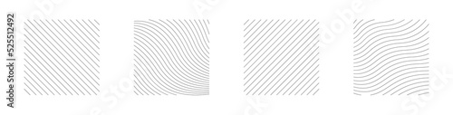 Abstract wavy background. Thin line wavy abstract vector background. Line art striped graphic template. Editable stroke. Vector illustration.