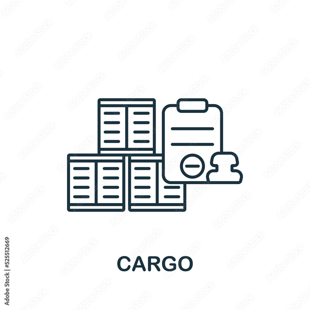 Cargo icon. Line simple line Shipping icon for templates, web design and infographics Cargo icon. Line simple line Shipping icon for templates, web design and infographics