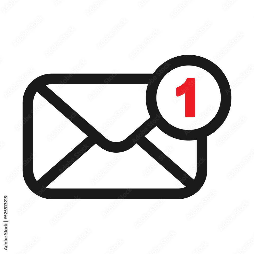 Outline email icon. chat notification illustration Outline email icon. chat notification illustration