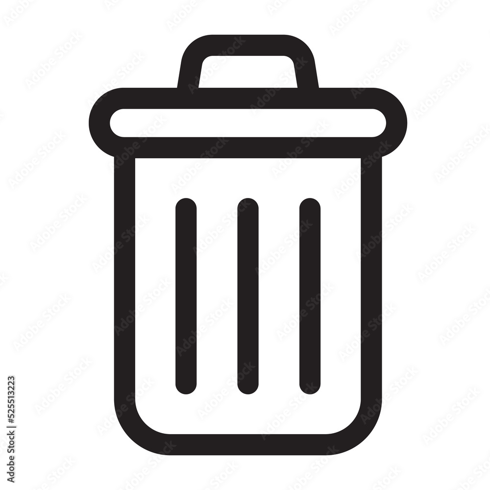 Trash can outline icon. Trash bin illustration Trash can outline icon. Trash bin illustration