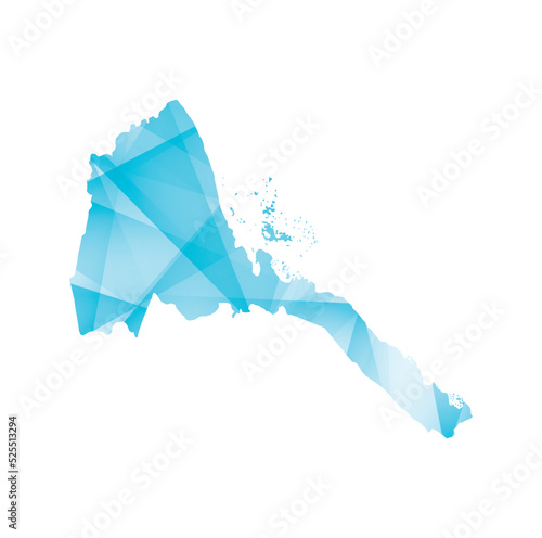 vector illustration of Eritrea map with blue colored geometric shapes