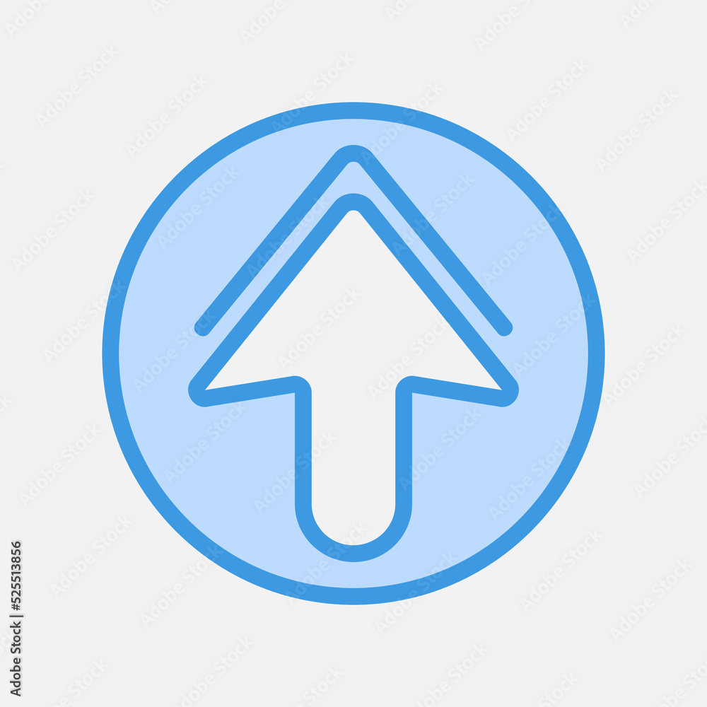 Up arrow icon in blue style, use for website mobile app presentation Up arrow icon in blue style, use for website mobile app presentation