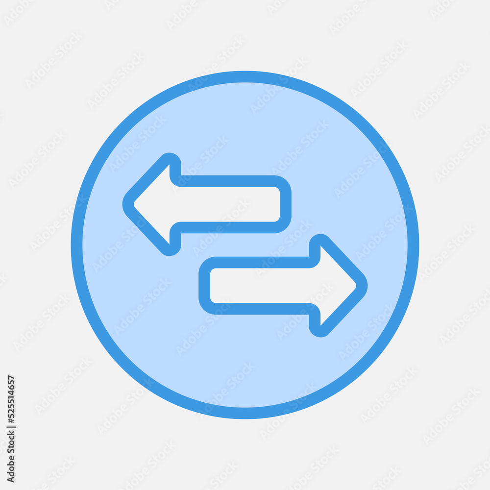 Exchange arrow icon in blue style, use for website mobile app presentation Exchange arrow icon in blue style, use for website mobile app presentation