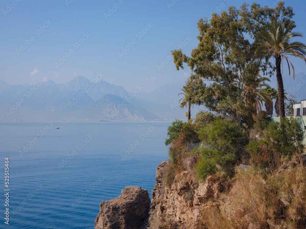 picturesque Mediterranean coast off Antalya. travel to turkey, old town Kaleci. discover interesting places and popular attractions and walks.
