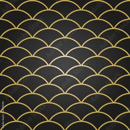 Seamless ornament. Modern background. Geometric modern golden wavy pattern