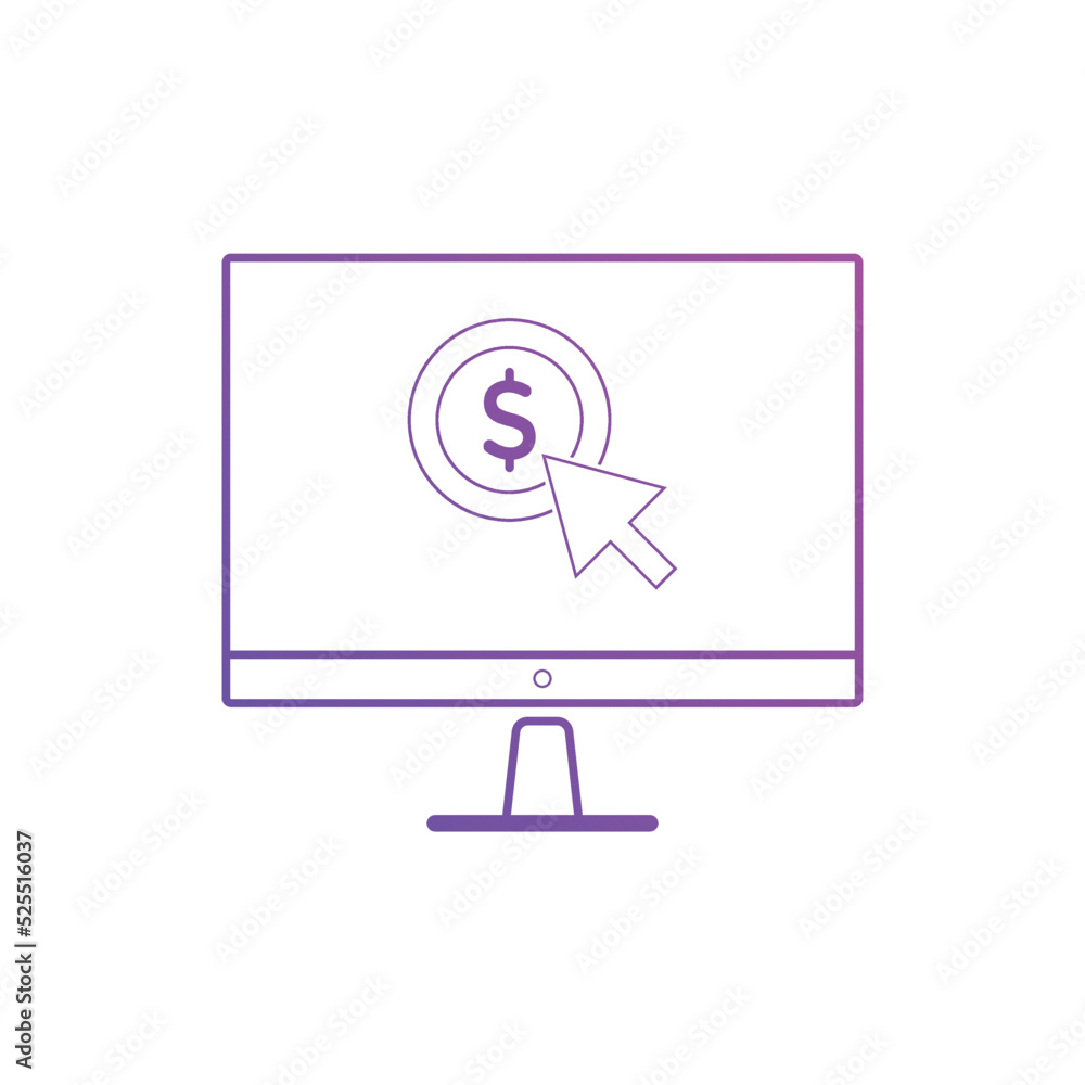 Pay per click icons. Concept for SEO, payment collection and web design. PPC icon gradient color Pay per click icons. Concept for SEO, payment collection and web design. PPC icon gradient color