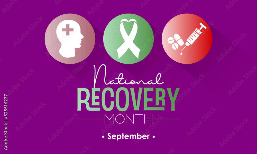 Vector illustration design concept of national recovery month observed on every september. Vector illustration design concept of national recovery month observed on every september.