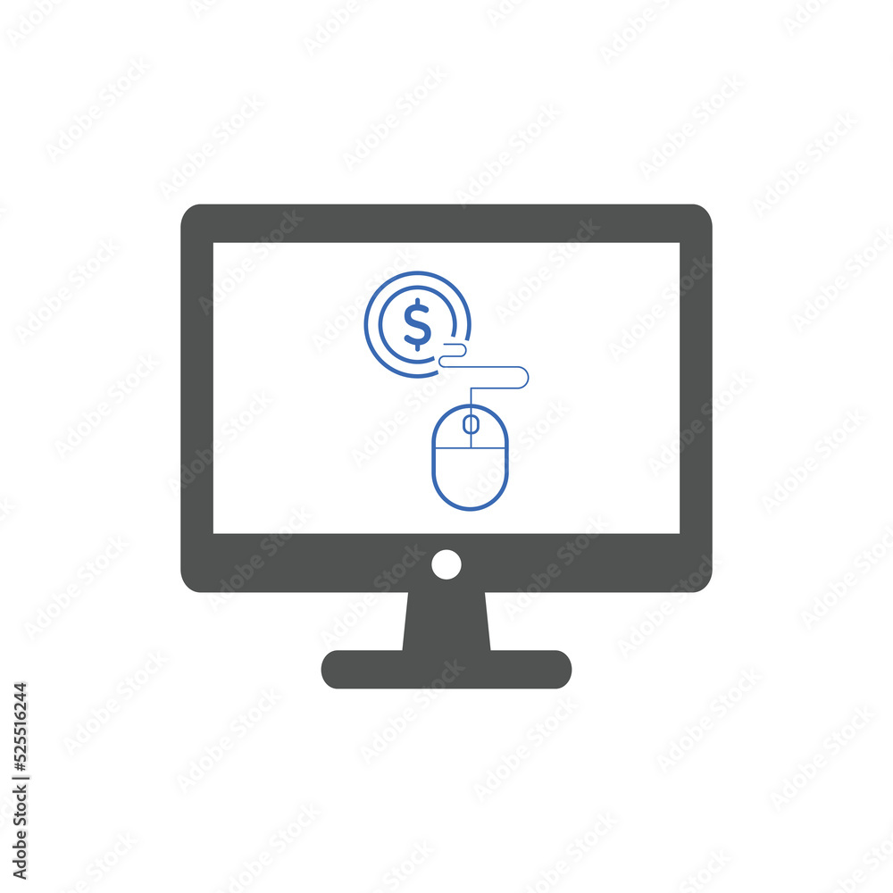 Pay per click icons. Concept for SEO, payment collection and web design. PPP icon Pay per click icons. Concept for SEO, payment collection and web design. PPP icon