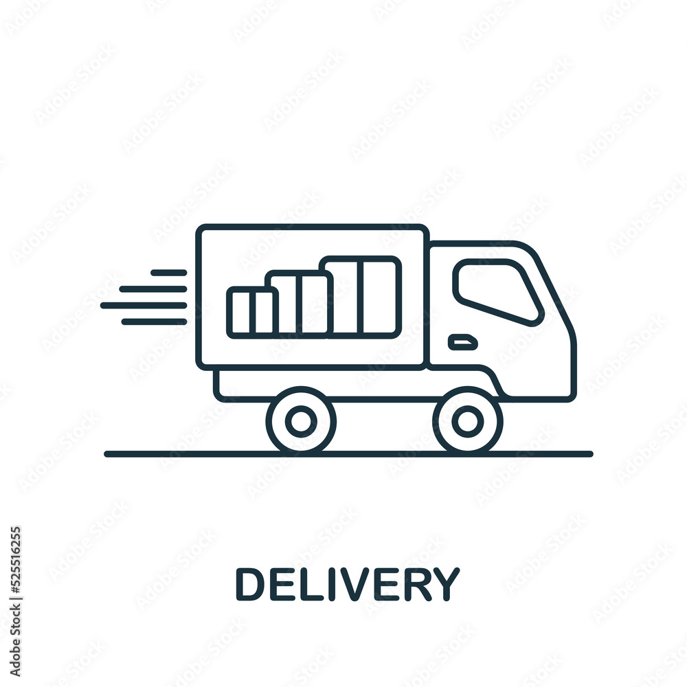 Delivery icon. Line simple icon for templates, web design and infographics Delivery icon. Line simple icon for templates, web design and infographics