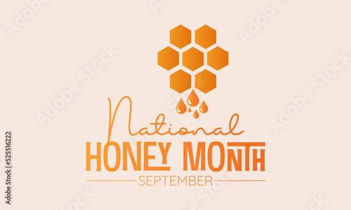 Vector illustration design concept of national honey month observed on every September.