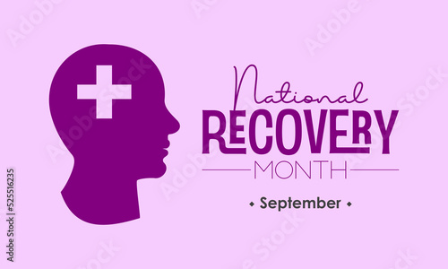 Vector illustration design concept of national recovery month observed on every september.