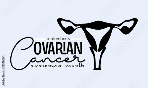 Vector illustration design concept of ovarian cancer awareness month observed on every september.