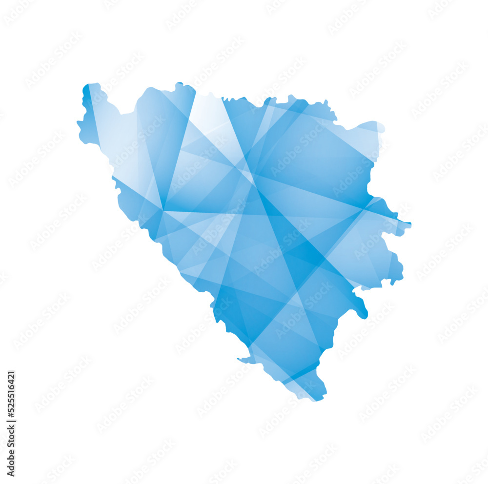 vector illustration of Bosnia and Herzegovina map with blue colored geometric shapes vector illustration of Bosnia and Herzegovina map with blue colored geometric shapes