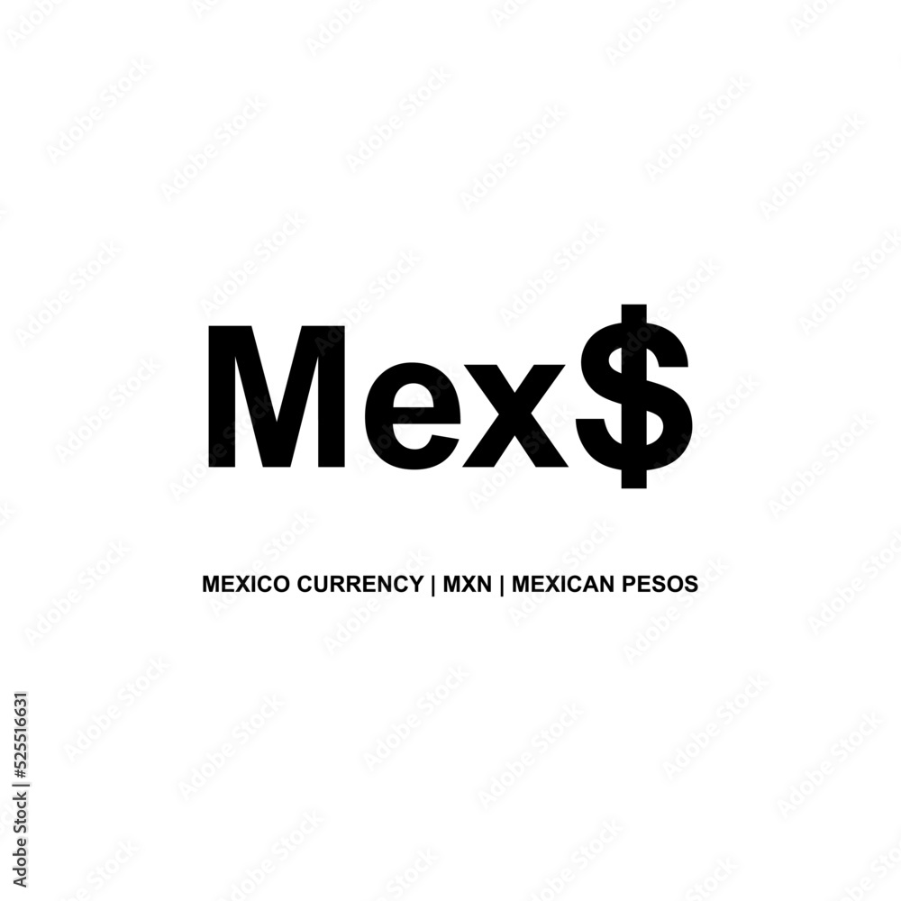 Mexico Currency, MXN, Mexican Pesos Icon Symbol. Vector Illustration Mexico Currency, MXN, Mexican Pesos Icon Symbol. Vector Illustration
