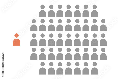 A person who is not part of a group. Excluded person, given out out of the community. Antisocial. Unintegrated person.  Prejudice victim. Vector.
