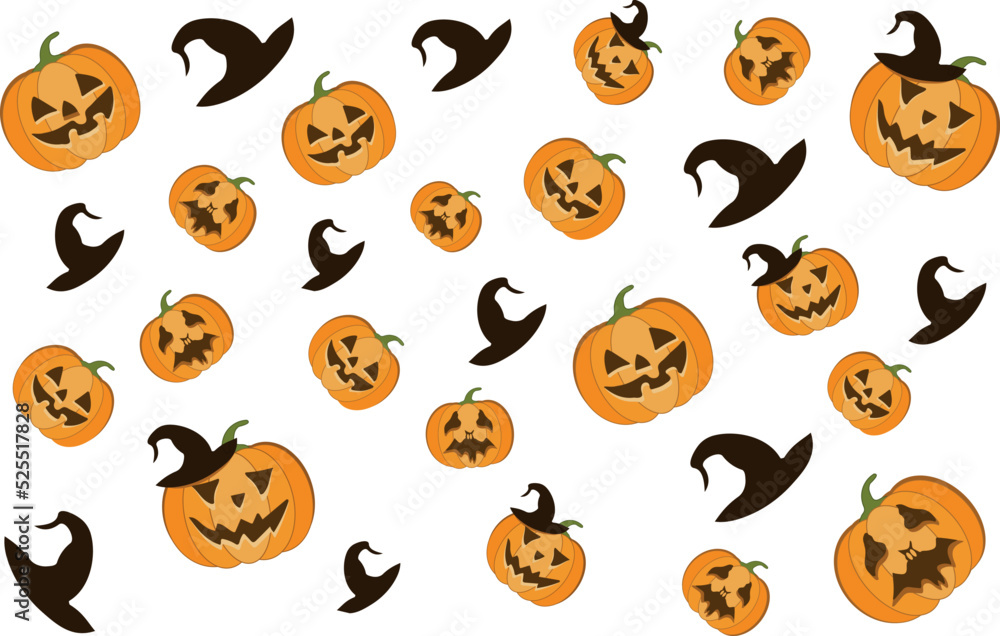 Vector Halloween seamless background with jack-o-lanterns pumpkins Vector Halloween seamless background with jack-o-lanterns pumpkins