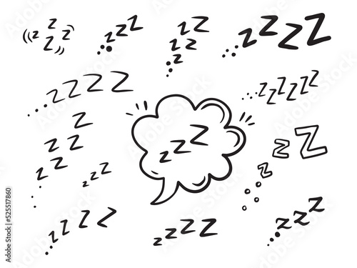 Zzz icon, sleep sign. Snoring symbol, zzzz pictogram, snore sign, sound vector illustration