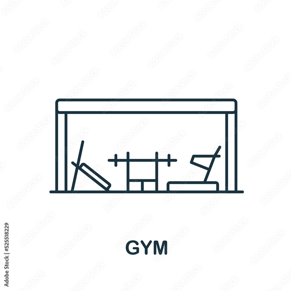 Gym icon. Line simple icon for templates, web design and infographics