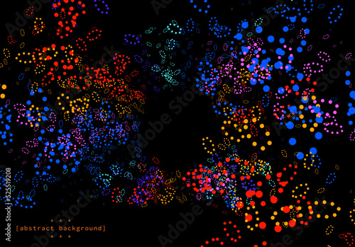 modern art abstract particle dot form in sphere shape on black background can be use for notebook cover website template advertisement for technology product and package design vector eps.