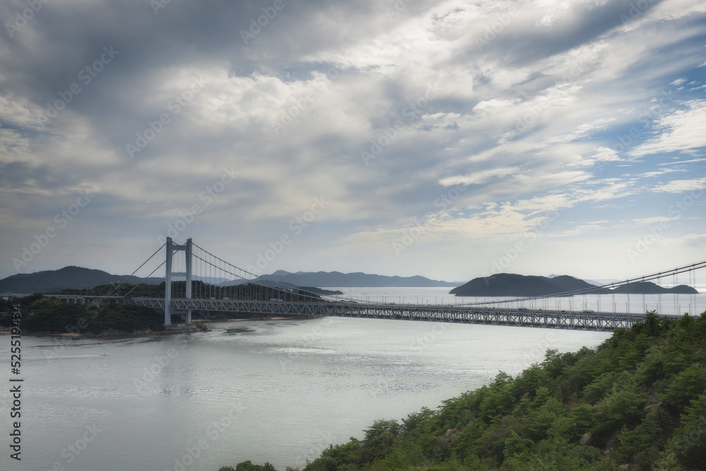 The Great Seto Bridge is the link between okayama prefecture and kagawa prefecture.