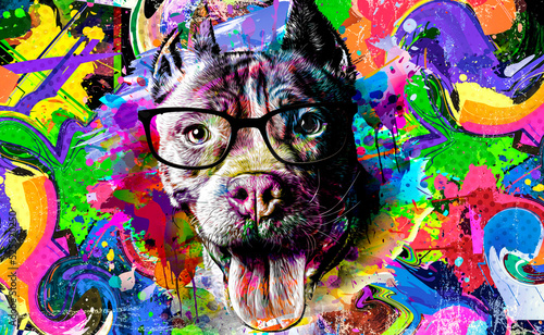 abstract colored dog muzzle...