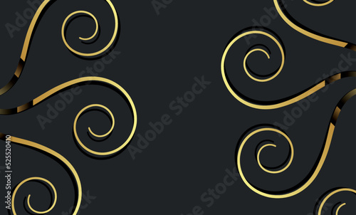 Baroque Scroll as Element of Ornament and Graphic Design with Spirals and Rolling Circle Motif Vector