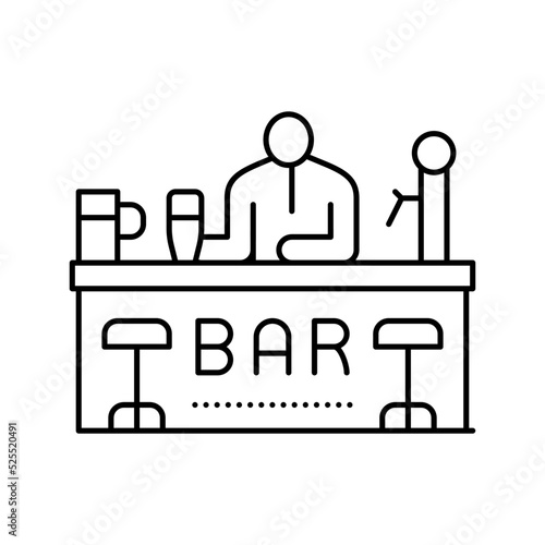 bar beer drink line icon vector illustration