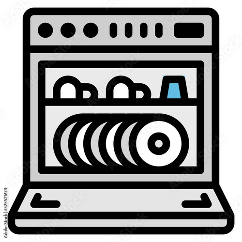 dishwasher line icon