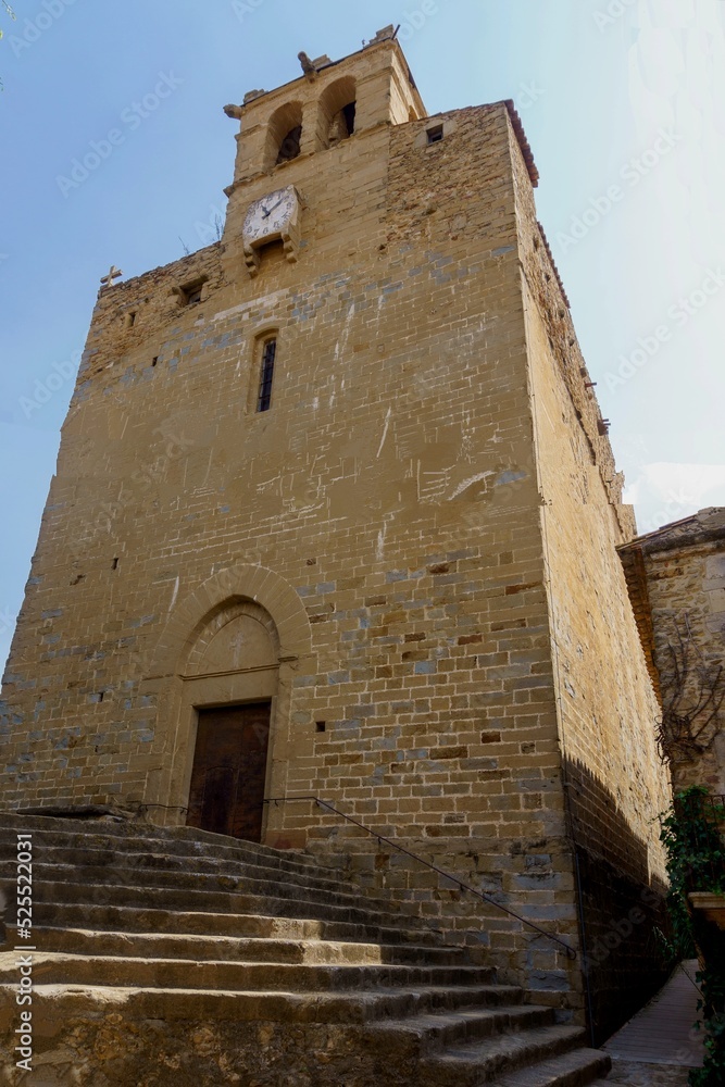 Church of Sant Esteve, built in 1300 with a late Romanesque architectural style. Madremanya, Girona, Spain