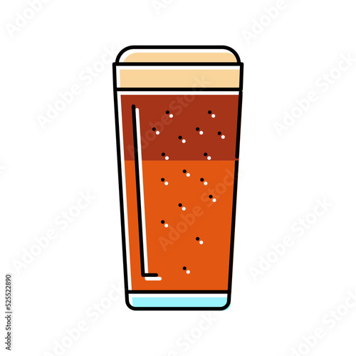 brown ales beer glass color icon vector illustration