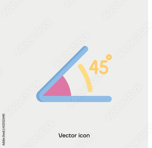 Multicolor 45 degree angle vector icon.Premium quality.