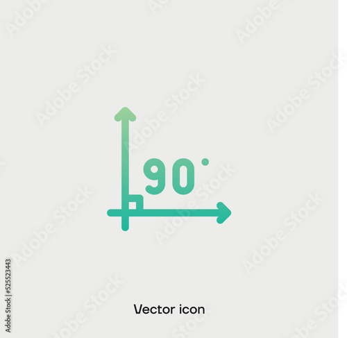 90 degree angle vector icon. Premium quality.