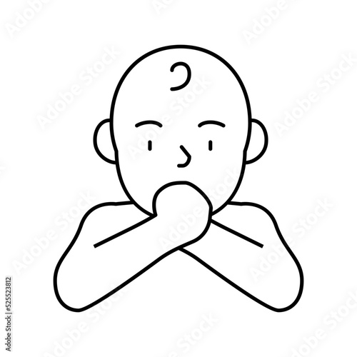 sucking reflex line icon vector illustration