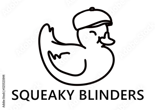 Squeaky Blinders funny cute rubber duck quote lettering line digital illustration