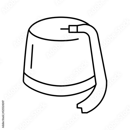 fez hat cap line icon vector illustration