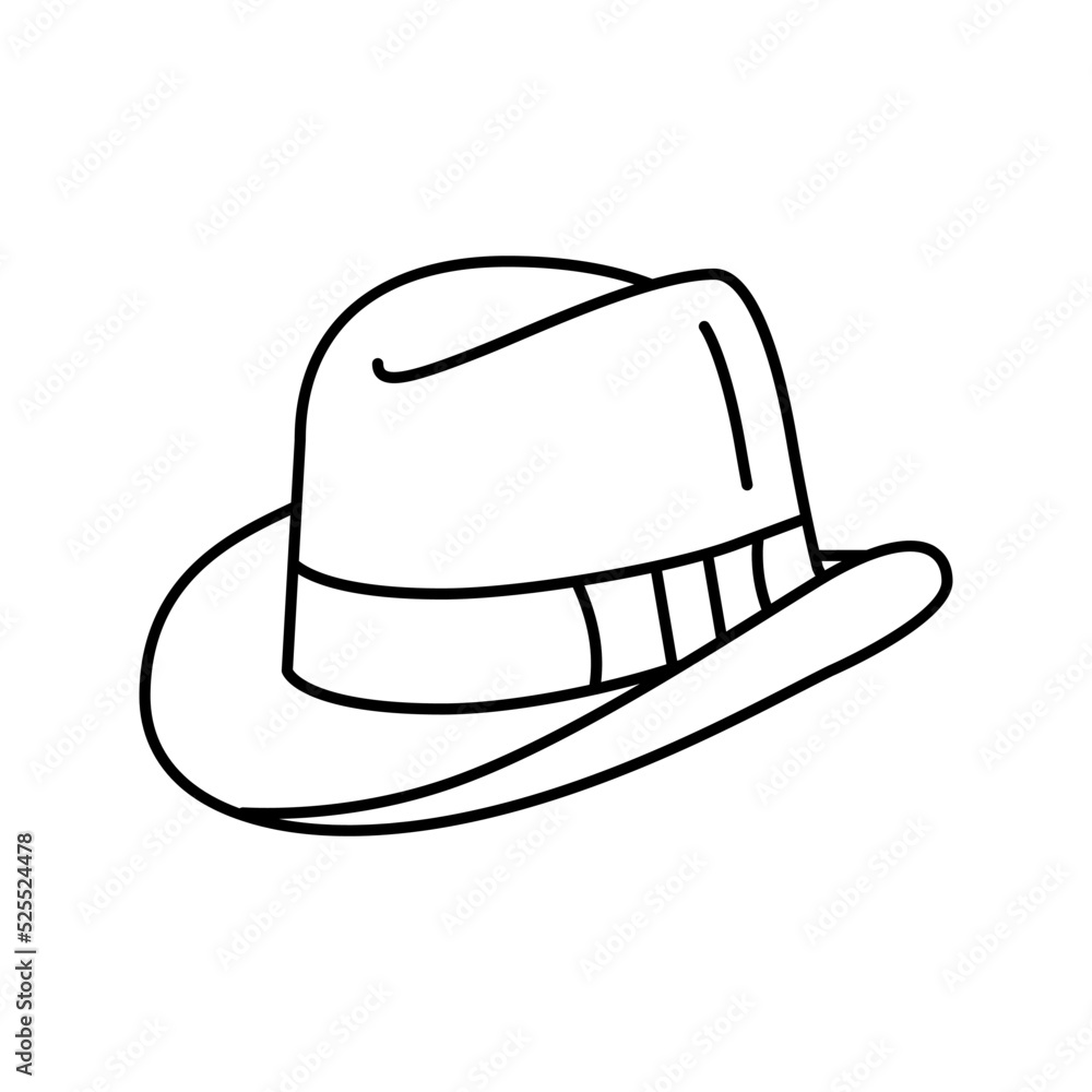 homburg hat cap line icon vector illustration homburg hat cap line icon vector illustration