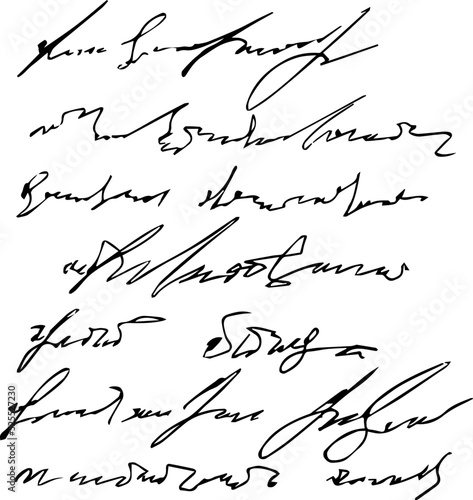 Handwritten text. Handwritten font. Ink on paper. Unintelligible words. Text background