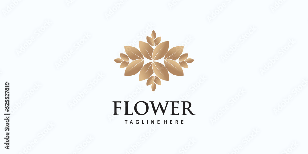 Flower logo design simple and unique Premium Vector