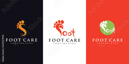 Podiatry logo design with simple concept premium vector