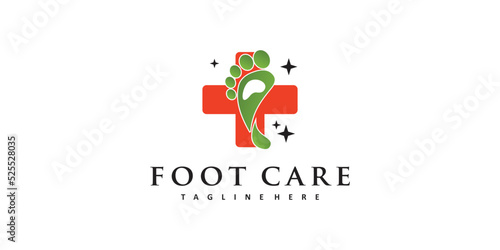Podiatry logo design with simple concept premium vector