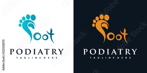 Podiatry logo design with simple concept premium vector