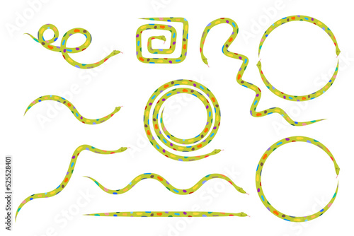 Vector set of cute colorful snakes