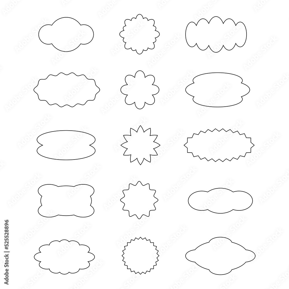 Obraz premium Set of frames, design elements, stickers. Vector illustration.