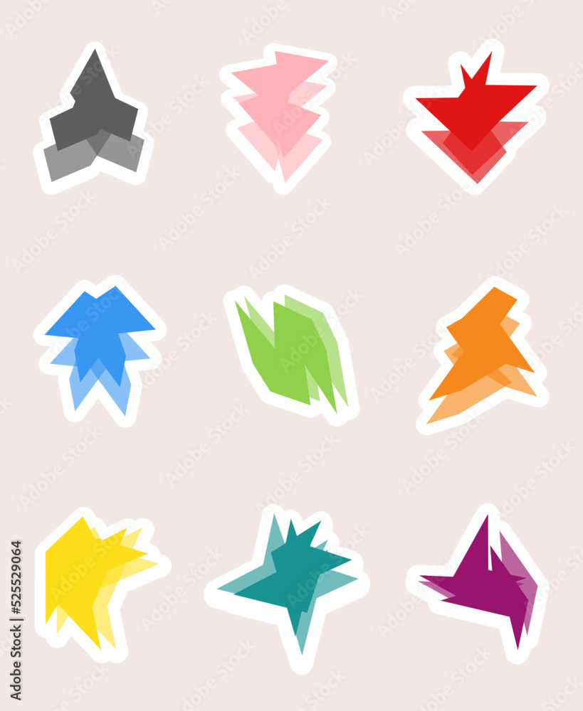 set of unique geometric stickers set of unique geometric stickers
