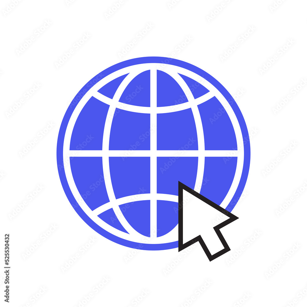 Click web, internet, website icon vector in clipart style Click web, internet, website icon vector in clipart style